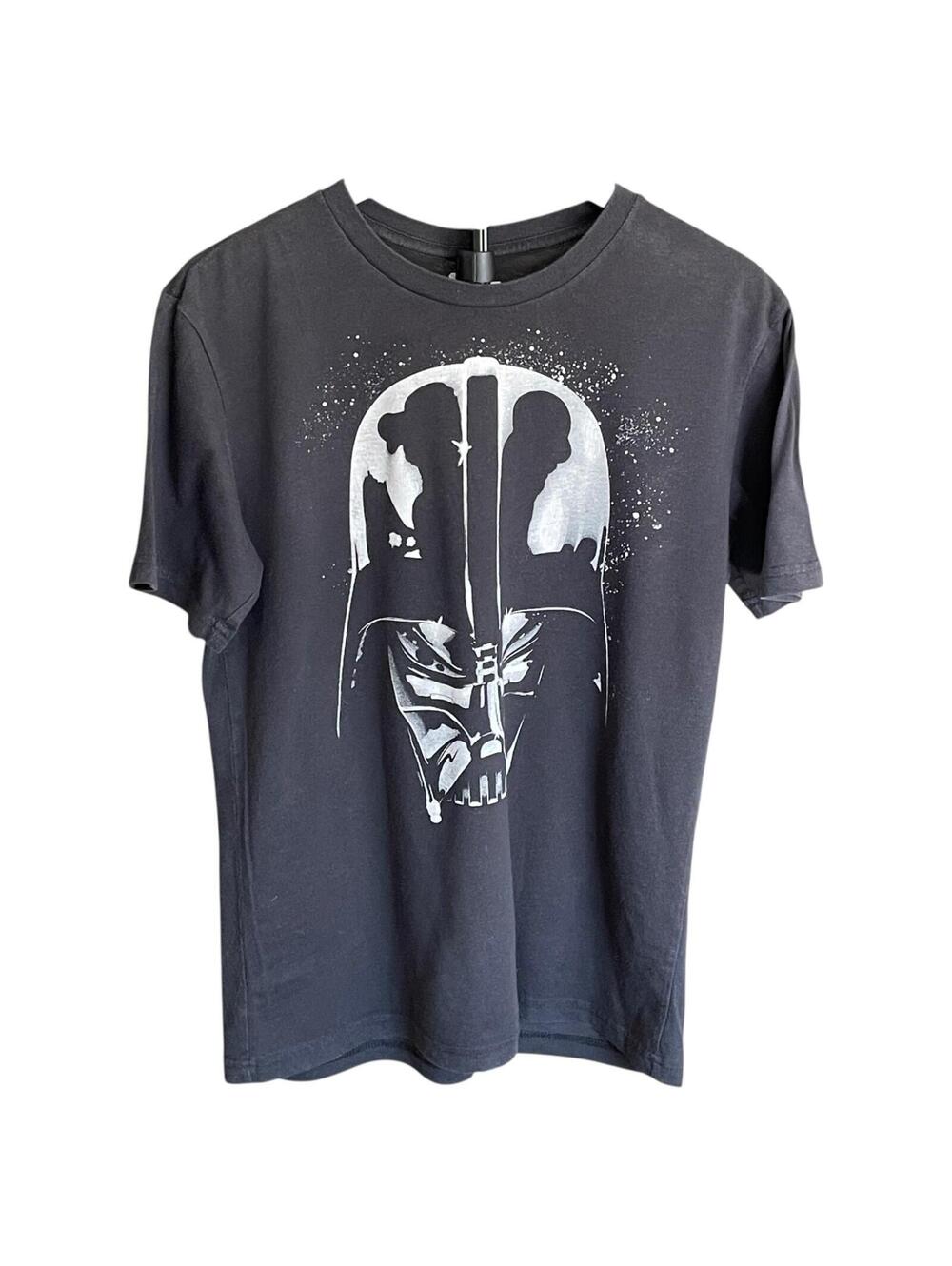 Star Wars Darth Vader Black Graphic T-Shirt Mens Small White Print Tee CLEAN